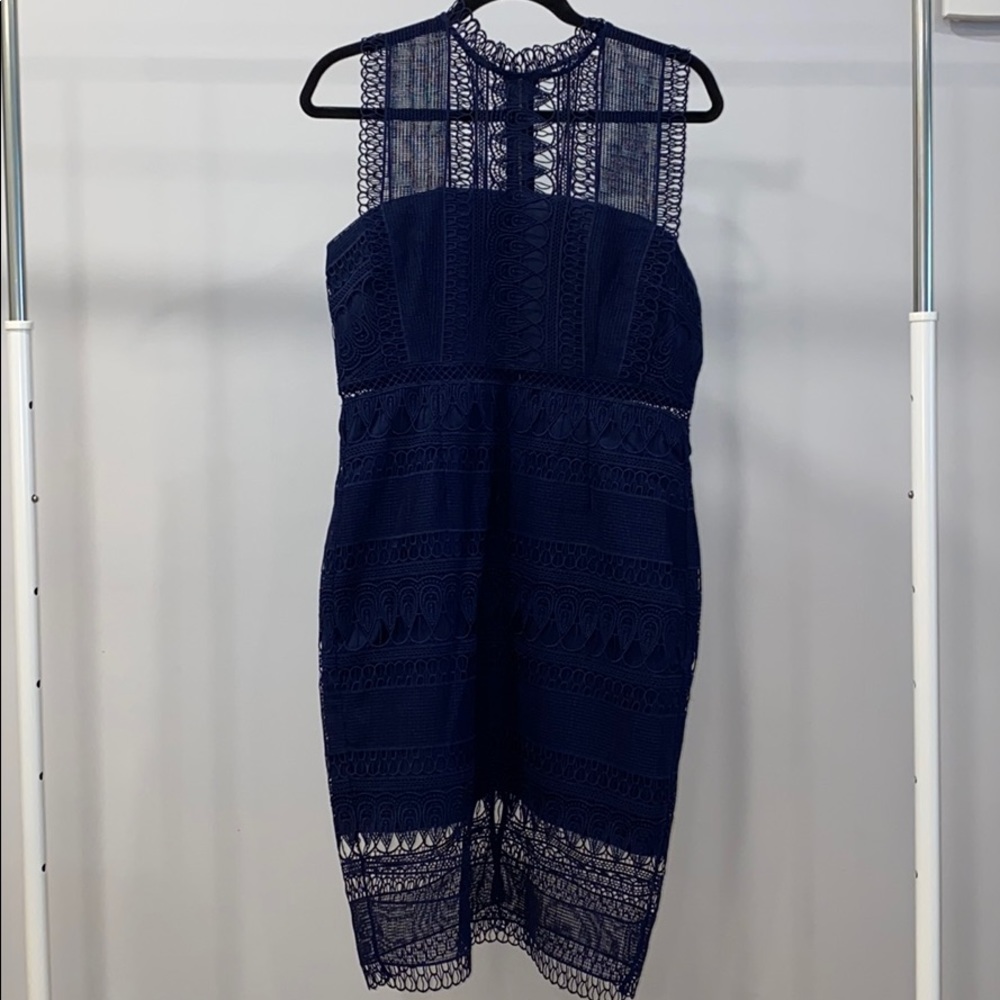 Navy blue evening dress